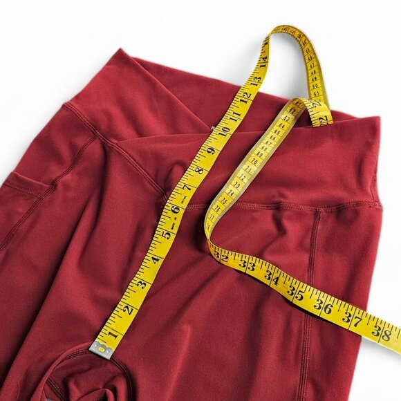 Buffbunny Womens Siren Leggings, Crossover Waist, V-Back, Red, Athletic, Size L - Picture 5 of 8